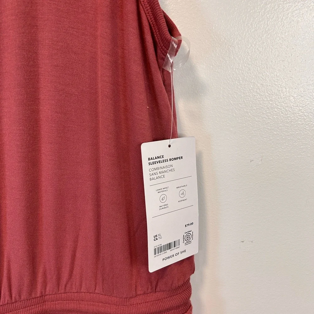 Athleta Balance‎ Sleeveless Romper Berry Rose Color Women’s Size XL